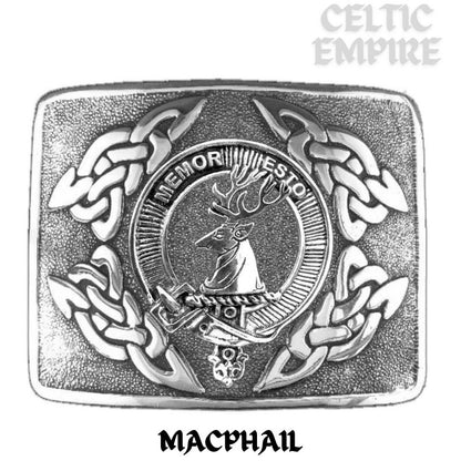 MacPhail Family Clan Crest Interlace Kilt Belt Buckle