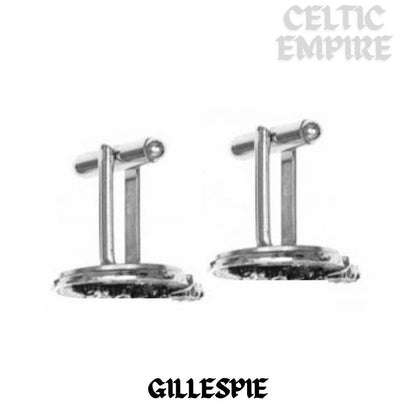 Gillespie Family Clan Crest Scottish Cufflinks; Pewter, Sterling Silver and Karat Gold