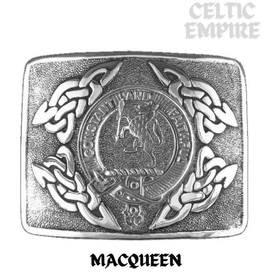 MacQueen Family Clan Crest Interlace Kilt Belt Buckle