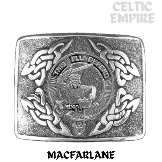 MacFarlane Family Clan Crest Interlace Kilt Belt Buckle