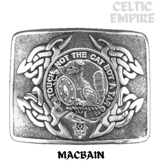 MacBain Family Clan Crest Interlace Kilt Belt Buckle