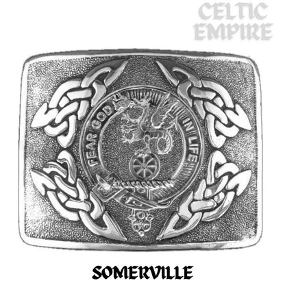 Somerville Family Clan Crest Interlace Kilt Belt Buckle