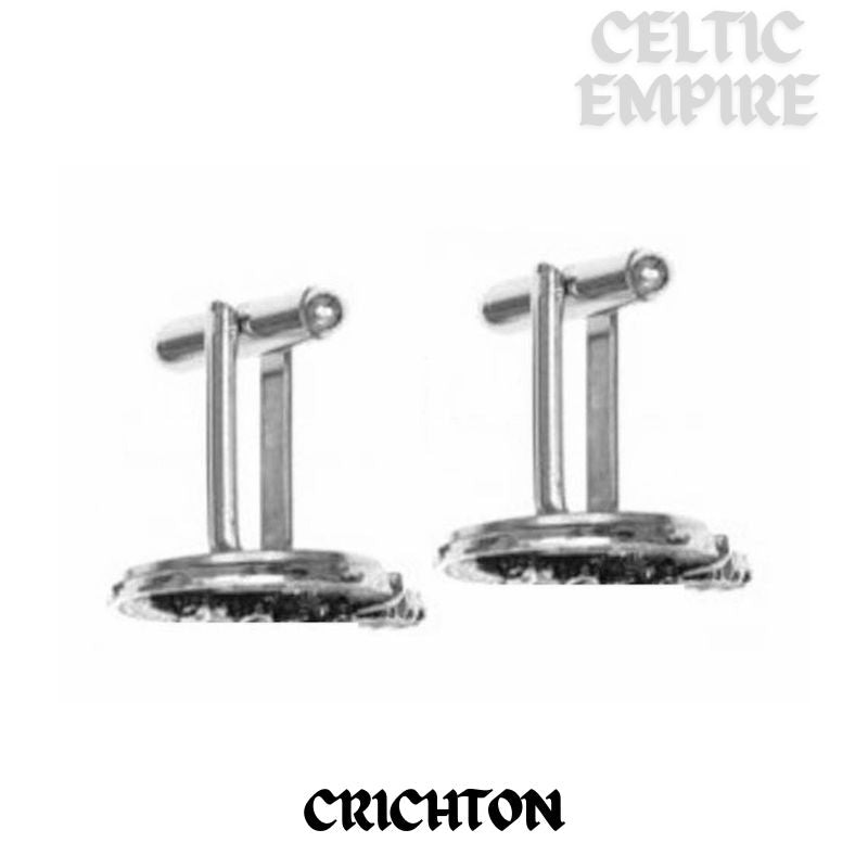 Crichton Family Clan Crest Scottish Cufflinks; Pewter, Sterling Silver and Karat Gold