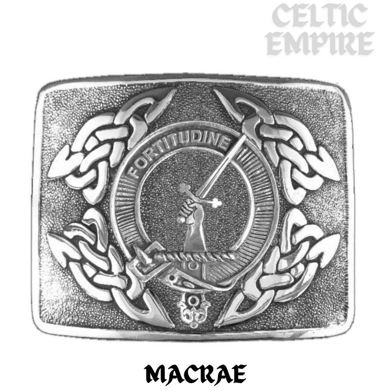 MacRae Family Clan Crest Interlace Kilt Belt Buckle