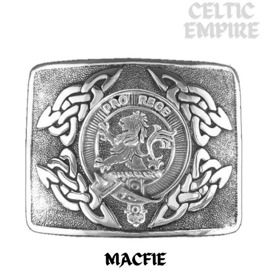 MacFie Family Clan Crest Interlace Kilt Belt Buckle