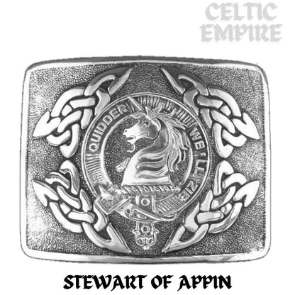 Stewart (Appin) Family Clan Crest Interlace Kilt Belt Buckle