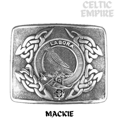 MacKie Family Clan Crest Interlace Kilt Belt Buckle