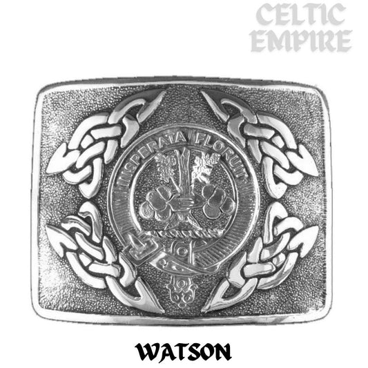 Watson Family Clan Crest Interlace Kilt Belt Buckle