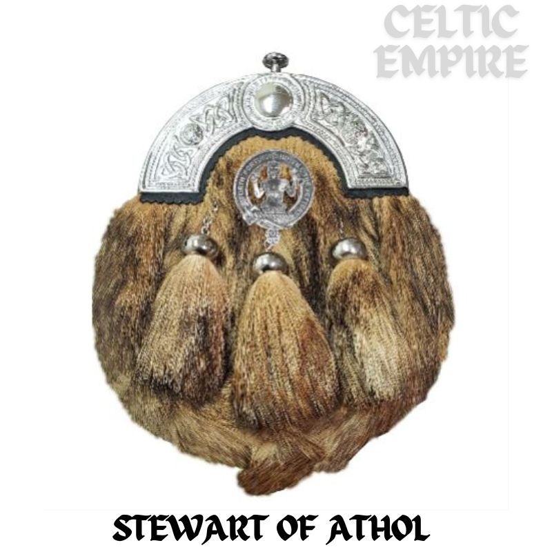 Stewart (Athol) Scottish Family Clan Crest Badge Dress Fur Sporran