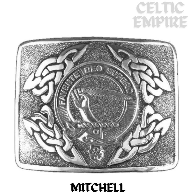 Mitchell Family Clan Crest Interlace Kilt Belt Buckle