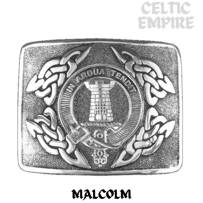 Malcolm Family Clan Crest Interlace Kilt Belt Buckle