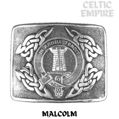 Malcolm Family Clan Crest Interlace Kilt Belt Buckle
