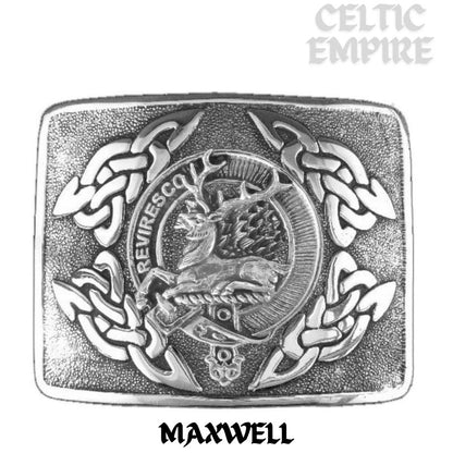Maxwell Family Clan Crest Interlace Kilt Belt Buckle