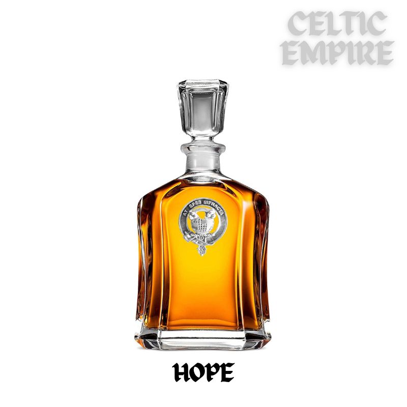 Hope Family Clan Crest Badge Whiskey Decanter