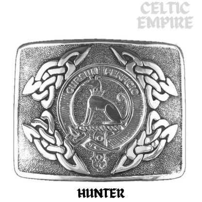 Hunter Family Clan Crest Interlace Kilt Belt Buckle