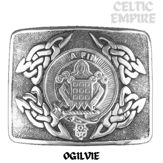Ogilvie Family Clan Crest Interlace Kilt Belt Buckle
