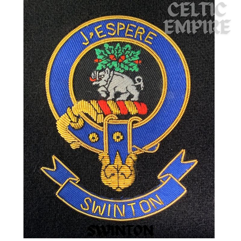 Swinton Scottish Family Clan Embroidered Crest