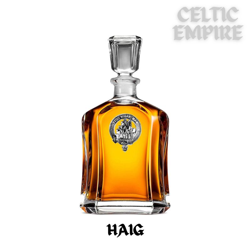 Haig Family Clan Crest Badge Whiskey Decanter