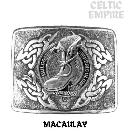 MacAulay Family Clan Crest Interlace Kilt Belt Buckle