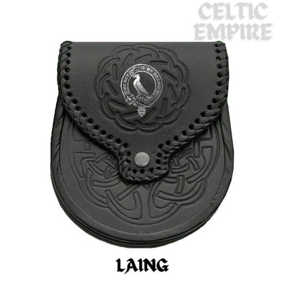 Laing (Dove) Scottish Family Clan Badge Sporran, Leather