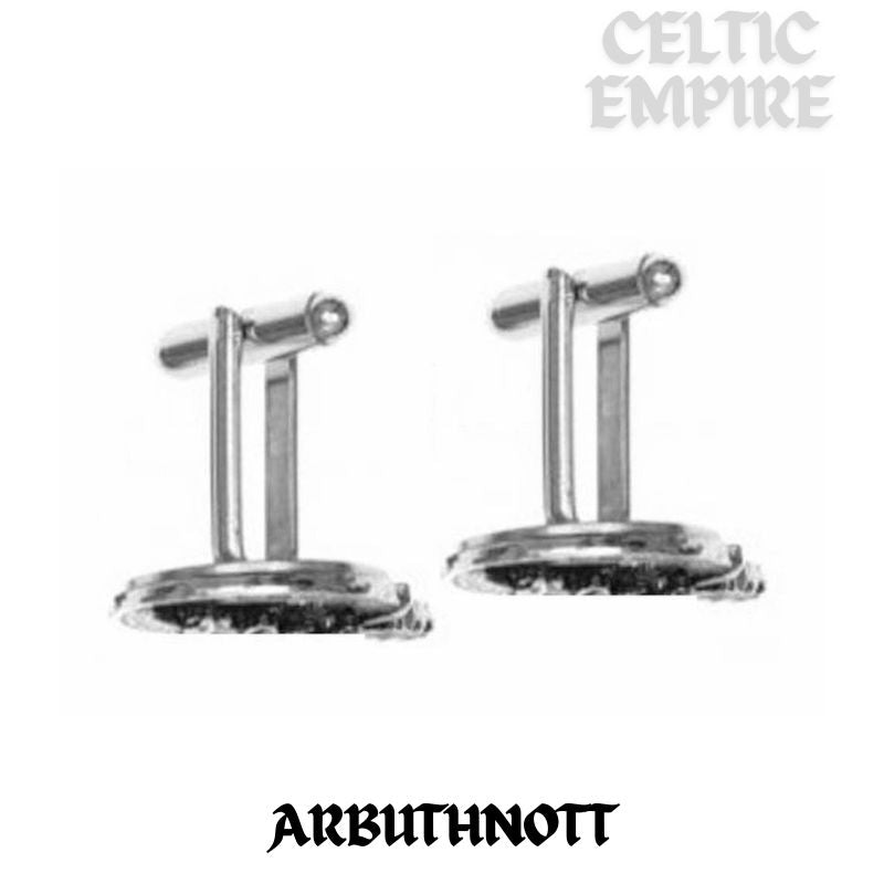 Arbuthnott Family Clan Crest Scottish Cufflinks; Pewter, Sterling Silver and Karat Gold