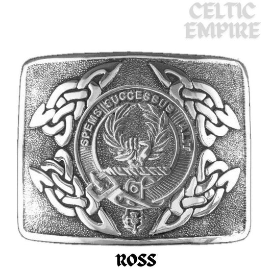 Ross Family Clan Crest Interlace Kilt Belt Buckle