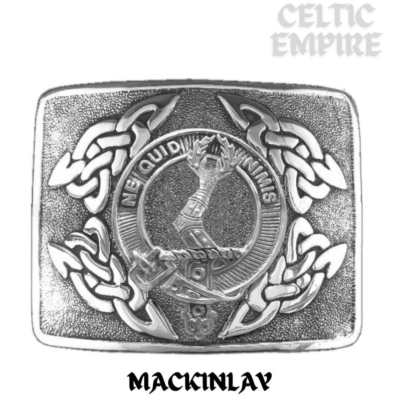 MacKinlay Family Clan Crest Interlace Kilt Belt Buckle