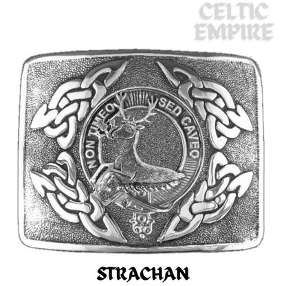 Strachan Family Clan Crest Interlace Kilt Belt Buckle