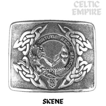 Skene Family Clan Crest Interlace Kilt Belt Buckle