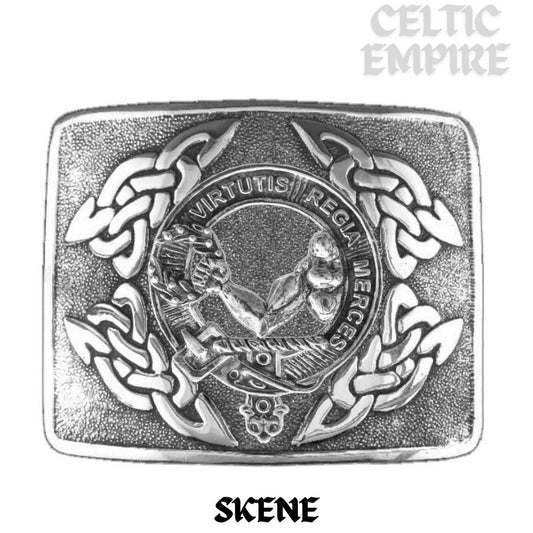 Skene Family Clan Crest Interlace Kilt Belt Buckle