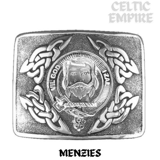 Menzies Family Clan Crest Interlace Kilt Belt Buckle