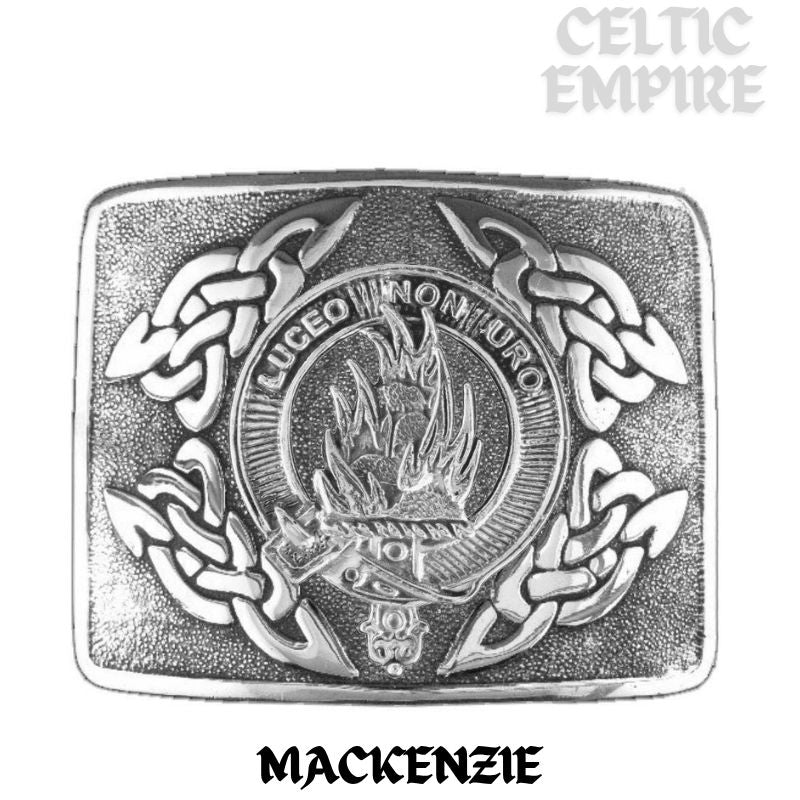 MacKenzie Family Clan Crest Interlace Kilt Belt Buckle