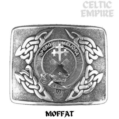 Moffat Family Clan Crest Interlace Kilt Belt Buckle
