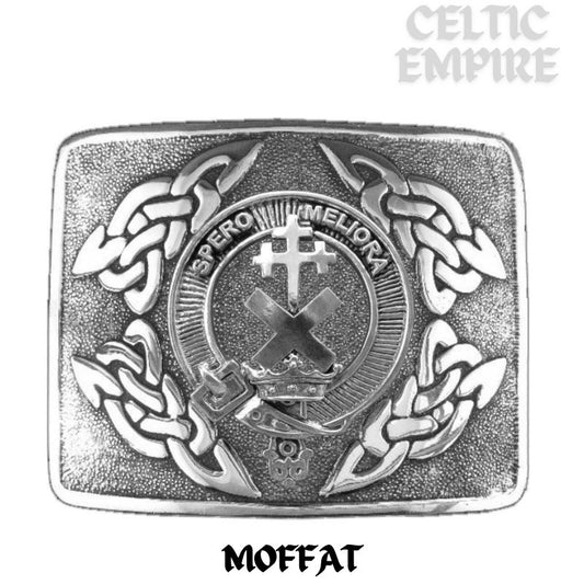 Moffat Family Clan Crest Interlace Kilt Belt Buckle