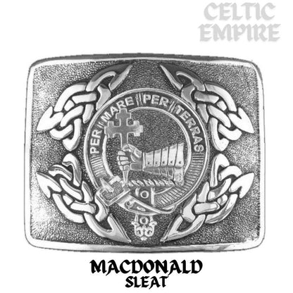 MacDonald Sleat Family Clan Crest Interlace Kilt Belt Buckle