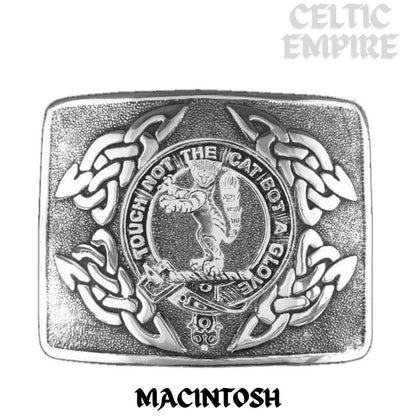 MacIntosh Family Clan Crest Interlace Kilt Belt Buckle