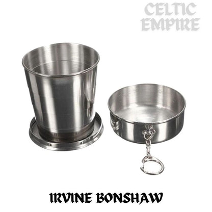 Irvine Bonshaw Scottish Family Clan Crest Folding Cup Key Chain