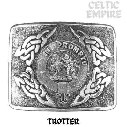 Trotter Family Clan Crest Interlace Kilt Belt Buckle