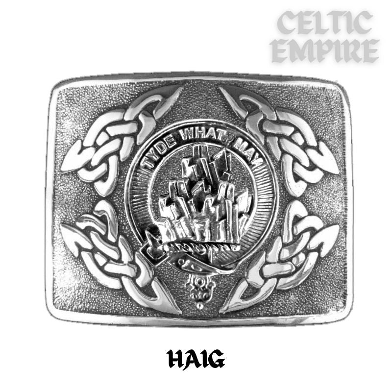 Haig Family Clan Crest Interlace Kilt Belt Buckle