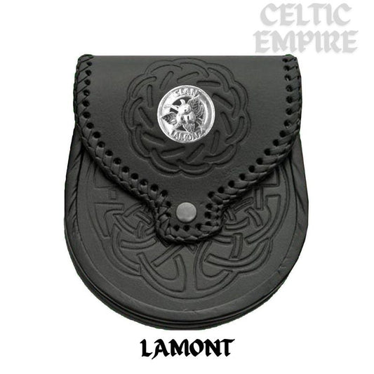 Lamont Crabapple Scottish Family Clan Badge Sporran, Leather
