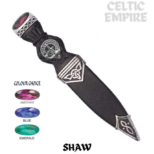 Shaw Interlace Family Clan Crest Sgian Dubh, Scottish Knife