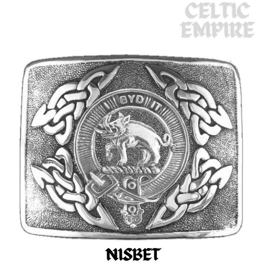Nisbet Family Clan Crest Interlace Kilt Belt Buckle