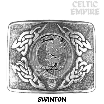 Swinton Family Clan Crest Interlace Kilt Belt Buckle