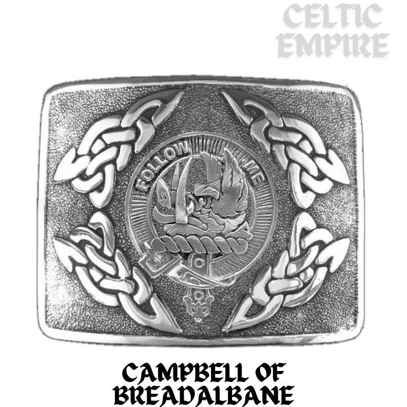 Campbell Breadalbane Family Clan Crest Interlace Kilt Belt Buckle