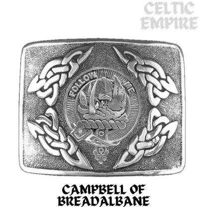 Campbell Breadalbane Family Clan Crest Interlace Kilt Belt Buckle