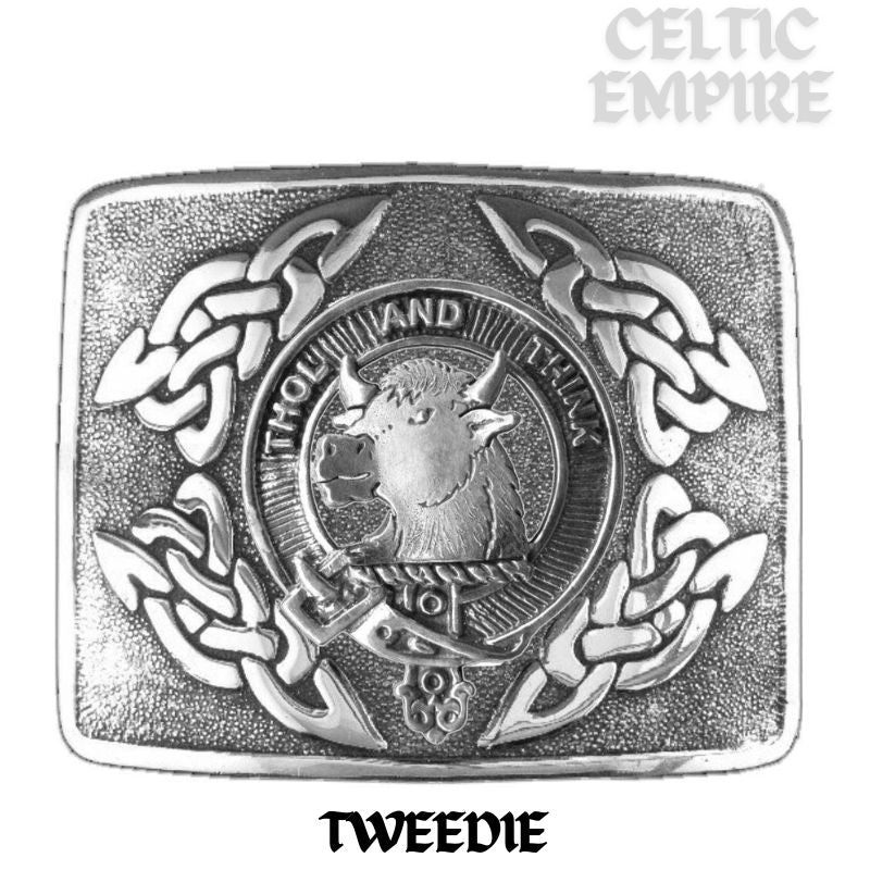 Tweedie Family Clan Crest Interlace Kilt Belt Buckle