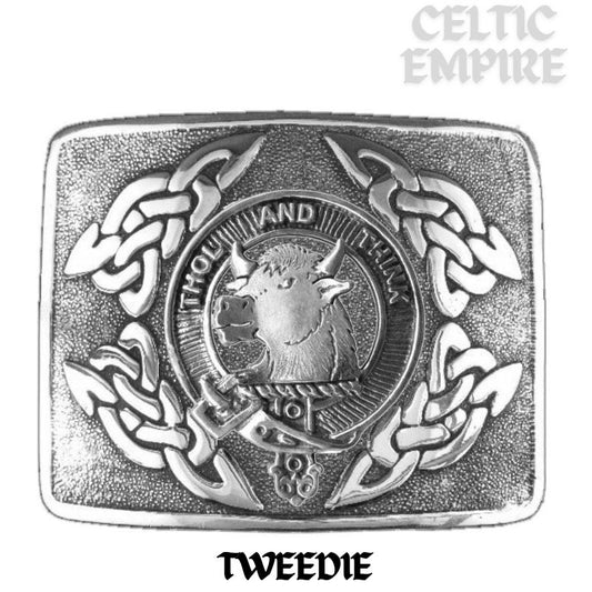 Tweedie Family Clan Crest Interlace Kilt Belt Buckle