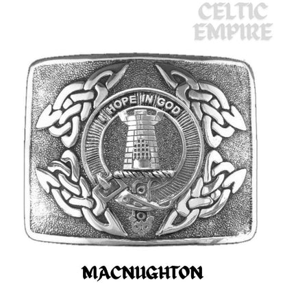 MacNaughton Family Clan Crest Interlace Kilt Belt Buckle
