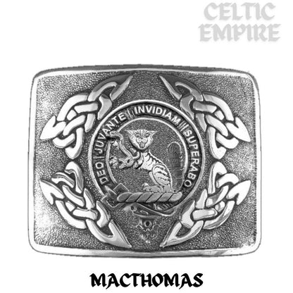 MacThomas Family Clan Crest Interlace Kilt Belt Buckle
