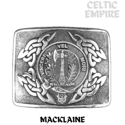 MacLaine Family Clan Crest Interlace Kilt Belt Buckle